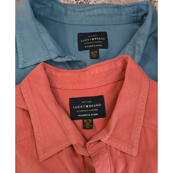 Lucky Brand Other - Set of 2 Lucky Brand Mens Short Sleeve Casual Shirt XL